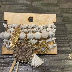 Stacked Upcycled Gucci bracket set.